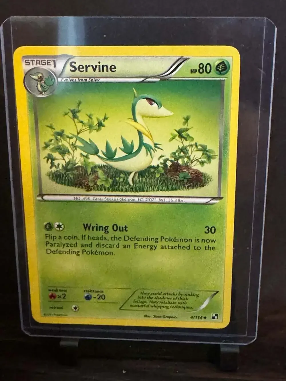 2011 Pokemon Black & White Base Set Servine 4/114 Uncommon Trading Card